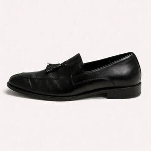 Johnston & Murphy Mens 13M Black Leather Tassel Loafers Dress Shoes